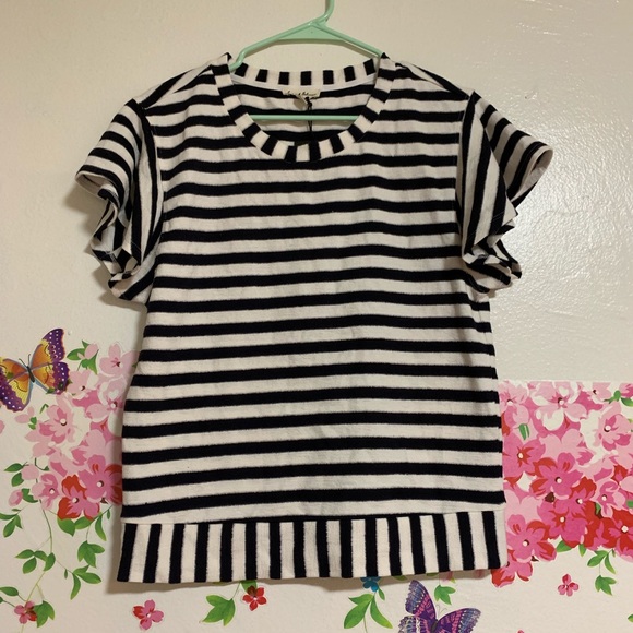 Jane and Delancey Tops - 💙JANE&DELANCEY STRIPED FLUTTER SLEEVE TSHIRT NWT